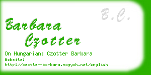 barbara czotter business card